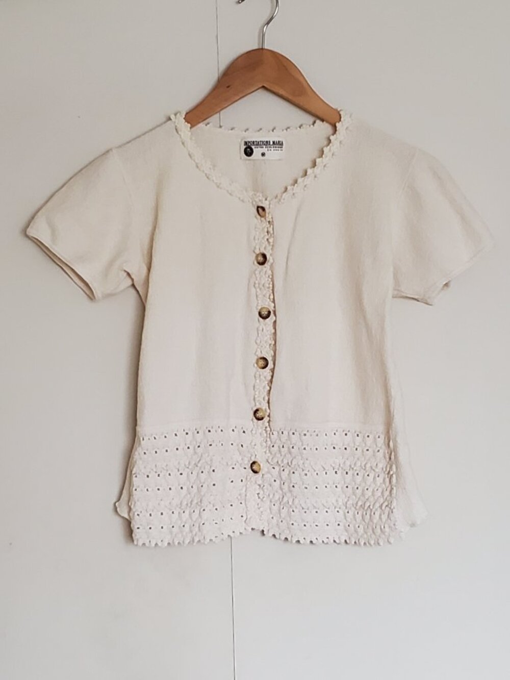 Organic Cotton Button Down Short Sleeve Blouse
